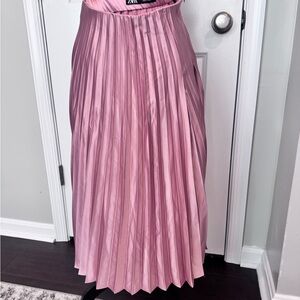 Zara rose gold/pink midi skirt